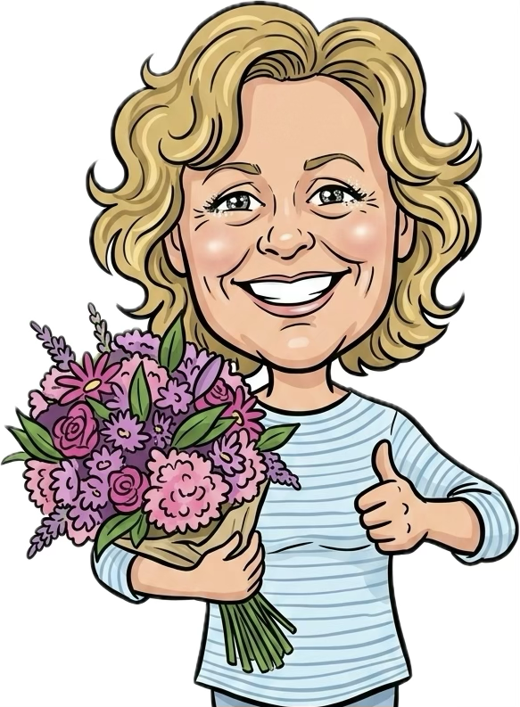 Cartoon portrait of Karen Lee-Duffy